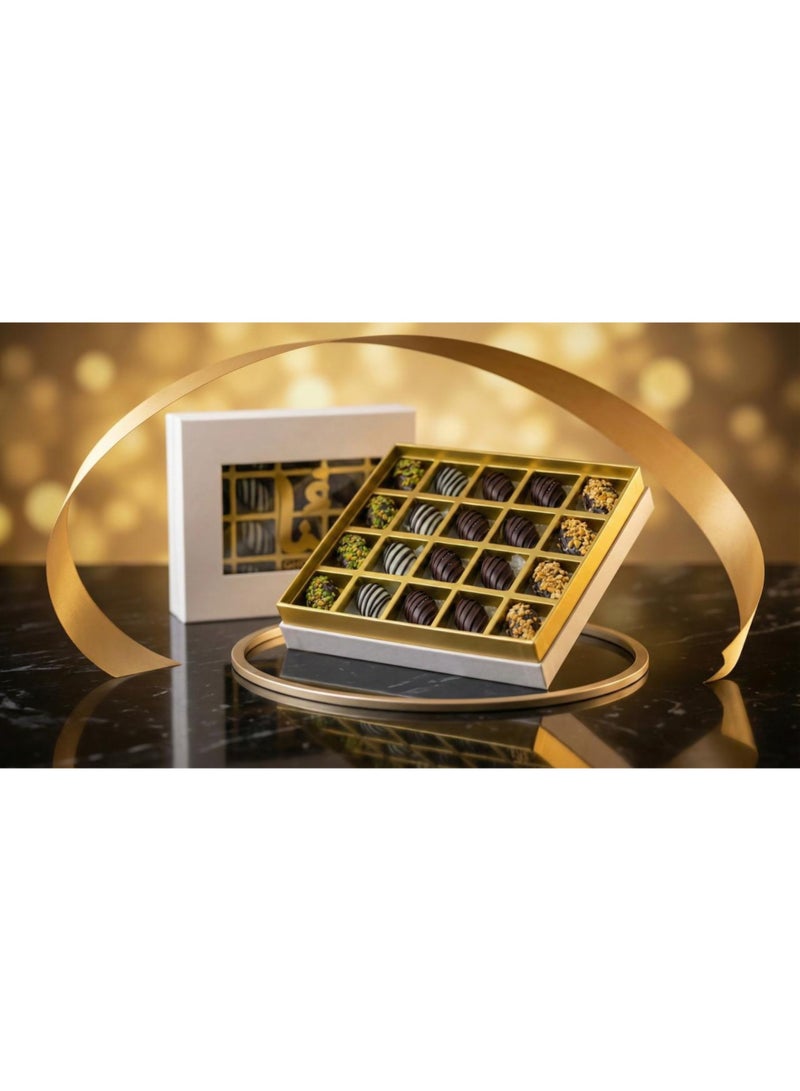 Premium Medjool Assortment Box - Stuffed & Chocolate Coated with Nutella, Pistachio, and Hazelnut - 20 Pieces - Image 3