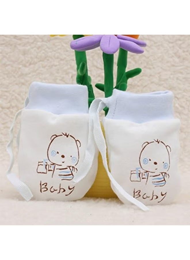 Cute Boys Girls Cotton No Scratch Gloves Drawstring Adjustable Mittens for Baby Infants - Image 2