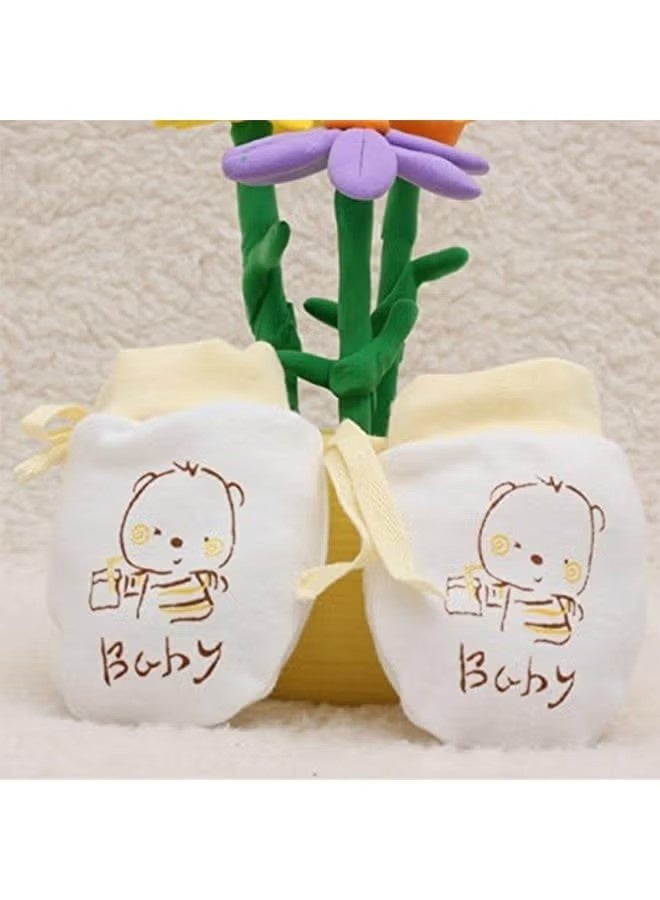 Cute Boys Girls Cotton No Scratch Gloves Drawstring Adjustable Mittens for Baby Infants - Image 3