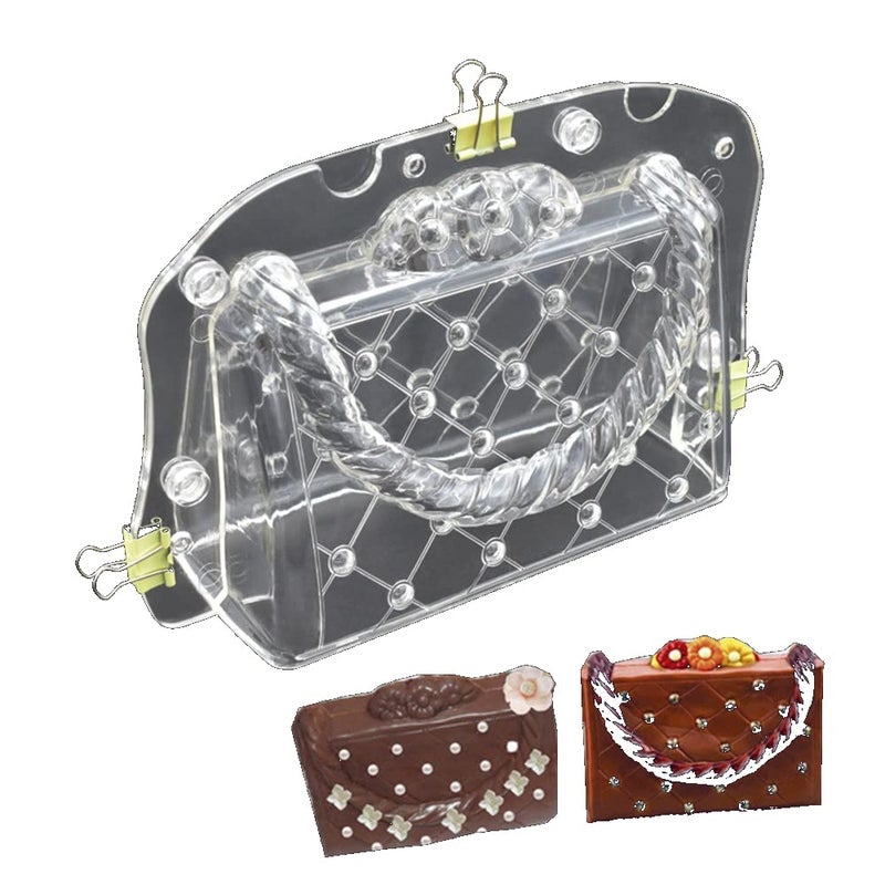 TUKE Chocolate Molds, 3D Handbag Clutch Bags Fondant Mold for Cake Decorating, Candy, Soap, Polymer Clay - Image 1