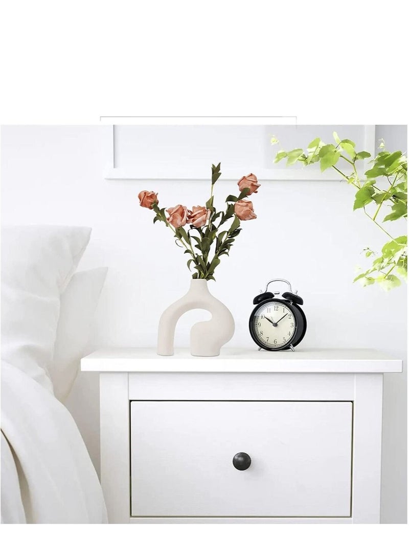 MIXDE White Ceramic Vases Set of 2, Irregular Hollow Vase for Decor, Minimalist Boho Style Decor for Wedding Dinner Table Party Living Room Office Bedroom, Decorative Gift  - Image 4
