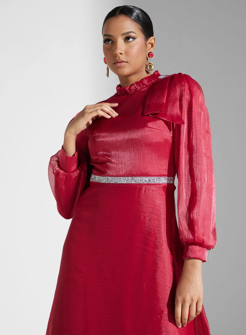 Khizana Embellished Waist Organza Dress