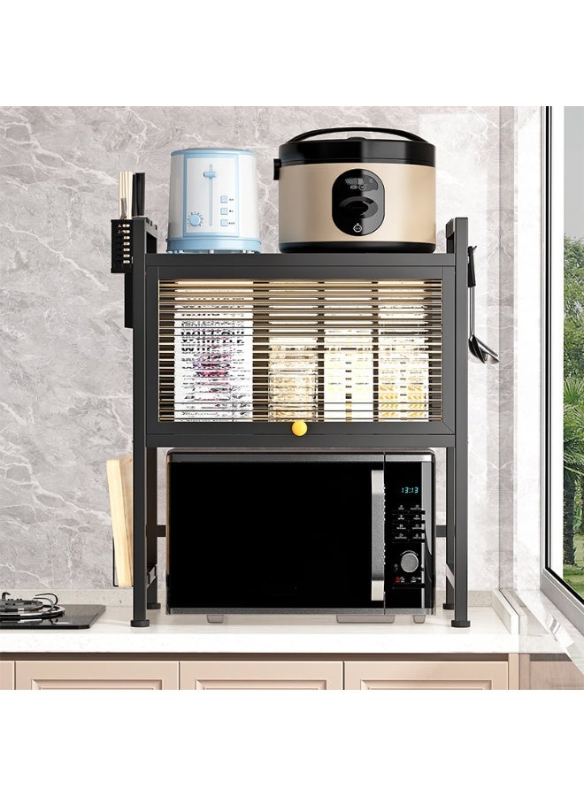 In-House Compact Microwave Oven Stand DR-8936 – Multi-Purpose Storage Rack for Kitchen Use, Ideal for Holding Microwave, Toaster, and Cookware, Strong Build with Modern Black/White Finish for Home Organization - Image 2