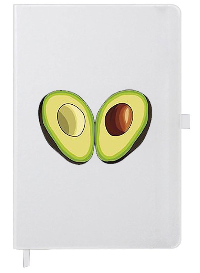 Theodor Designer A5 Thick White Hardcover Notebook Avacado Open - Image 1