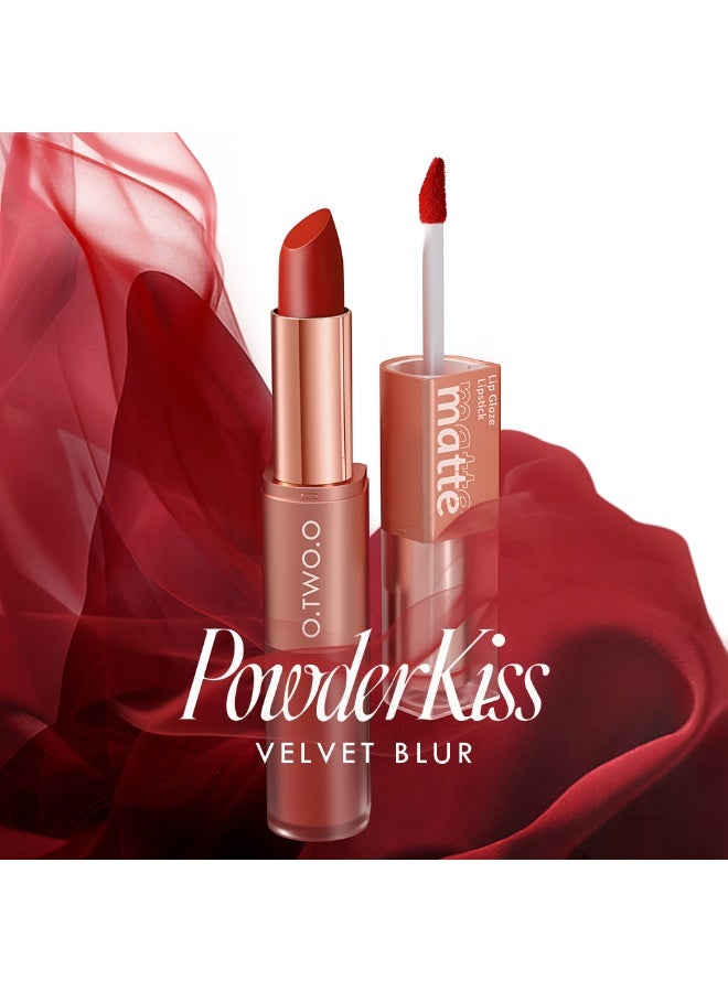 OTWOO O.TWO.O 2-in-1 Matte Lipstick & Lip Gloss – Waterproof, Double-Ended (#12,BERRY) - Image 2