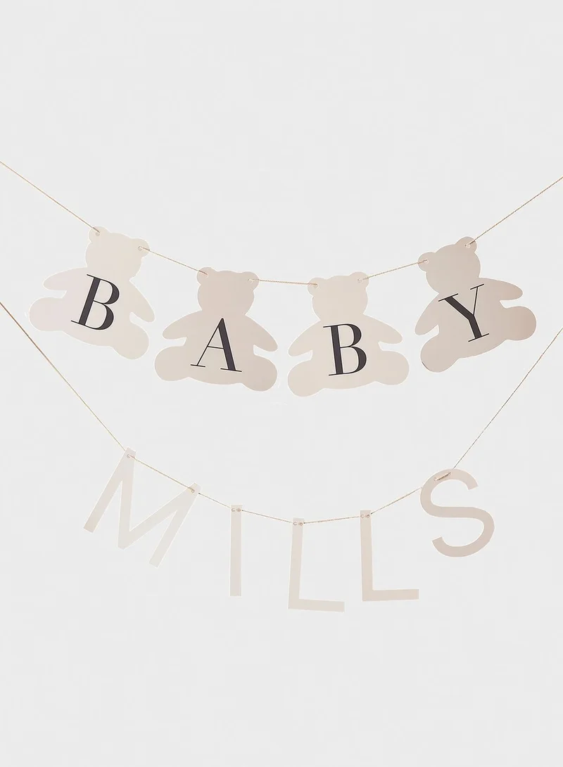 Ginger Ray Customizable Baby Name Bear Bunting