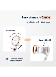 Marjo Marjo Shower Filter Replacement (2-Pack) - KDF-55 & Calcium Sulfite Refill | Lab-Tested Chlorine Removal | High Pressure Handheld Shower | Hair Loss Reduction & Healthier Skin  - Image 5