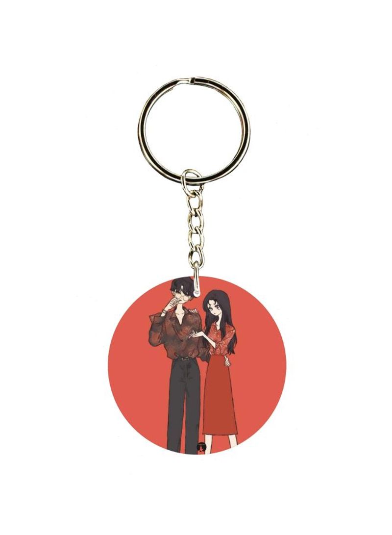 Single Sided Couple Printed Keychain