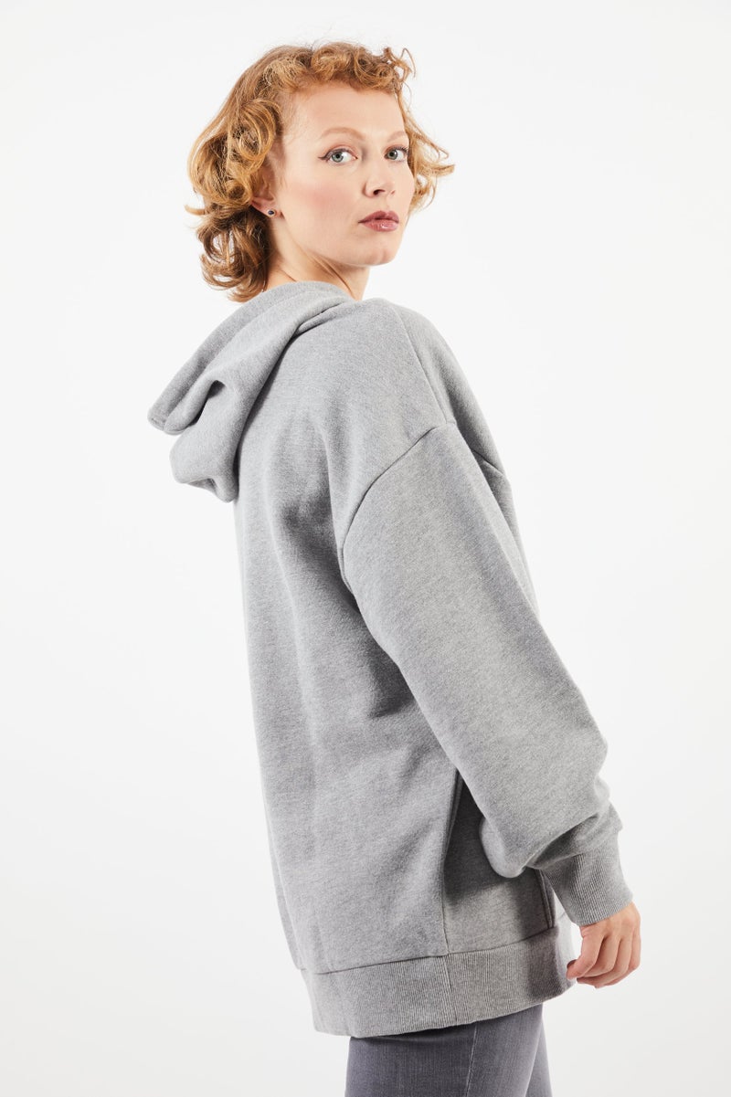 VANS هودي جرافيك للنساء، مزيج رمادي - Image 3