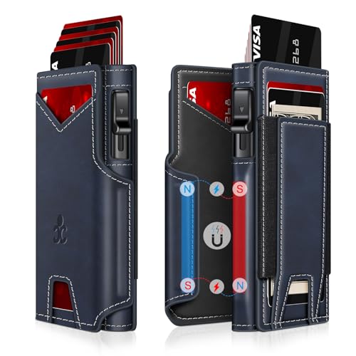 SEMORID Wallet for Men Wallet with Slim Pop Up Card Holder 9-13 Cards, Bifold Minimalist Smart Wallet RFID Blocking Credit Card Holder with ID Window & Stretchable Cash Slot Compact Metal Aluminum Card Case - Image 1