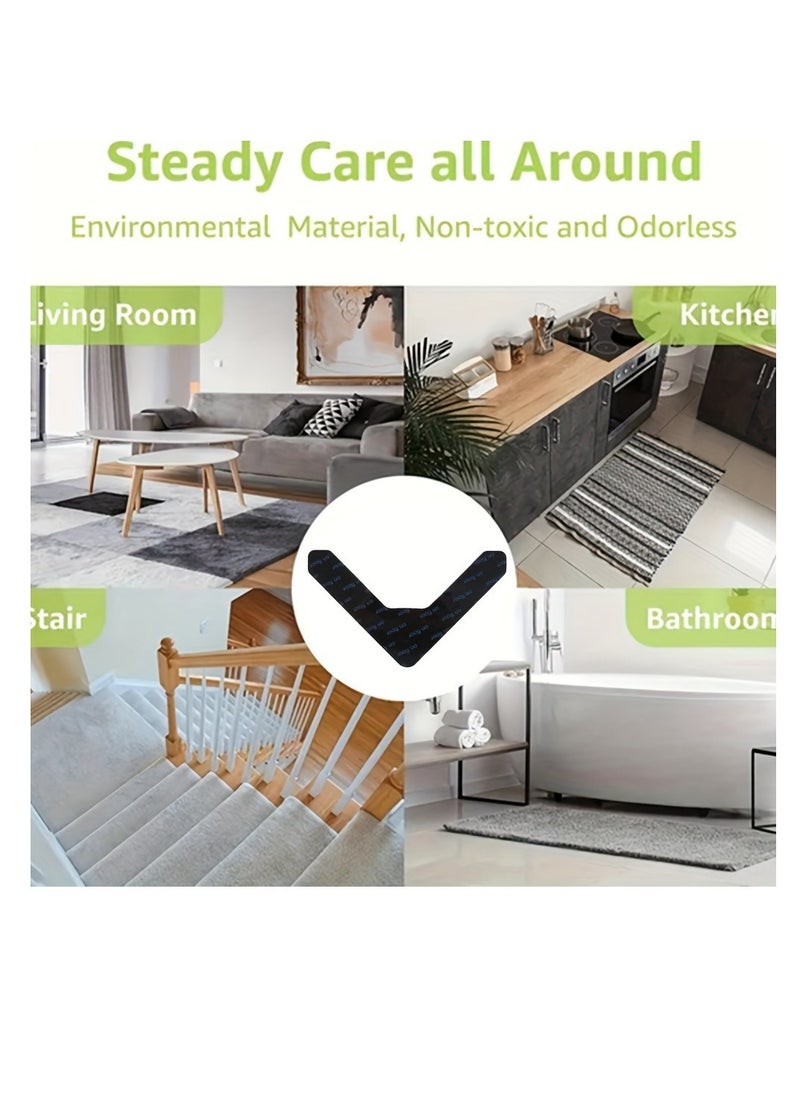 Generic - 10pcs Reusable Carpet Stickers, Non-Slip Washable Rug Stickers, Hardwood Corner Carpet, Prevent Rugs From Moving And Rolling Edges, U-shape Carpet Sticker - Image 1