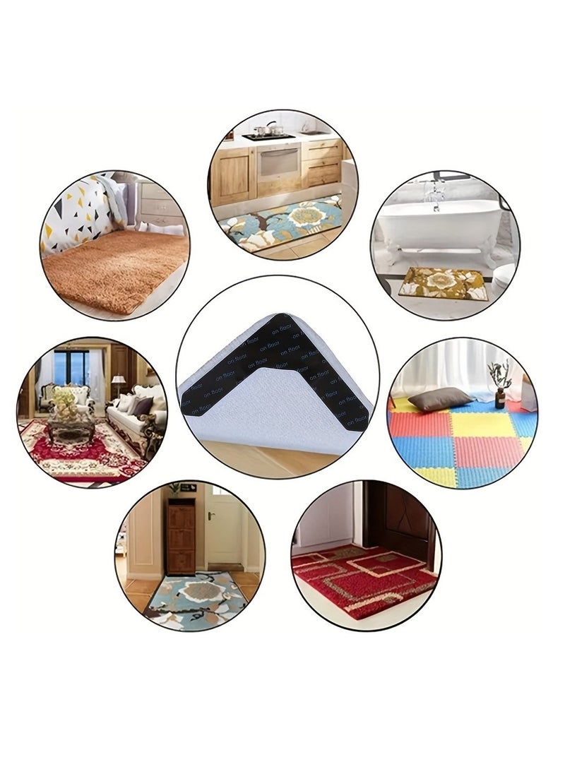 Generic - 10pcs Reusable Carpet Stickers, Non-Slip Washable Rug Stickers, Hardwood Corner Carpet, Prevent Rugs From Moving And Rolling Edges, U-shape Carpet Sticker - Image 1