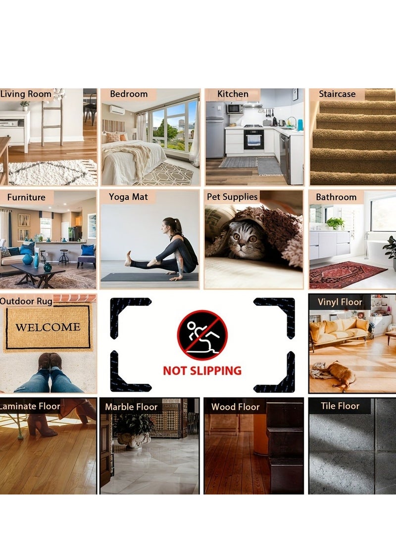 Generic - 10pcs Reusable Carpet Stickers, Non-Slip Washable Rug Stickers, Hardwood Corner Carpet, Prevent Rugs From Moving And Rolling Edges, U-shape Carpet Sticker - Image 1