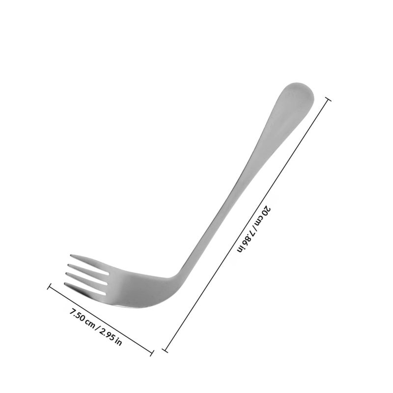 Adaptive Angled Spoon and Fork Set with Non Slip Handle for Elderly Disabled Self Feeding - Image 3