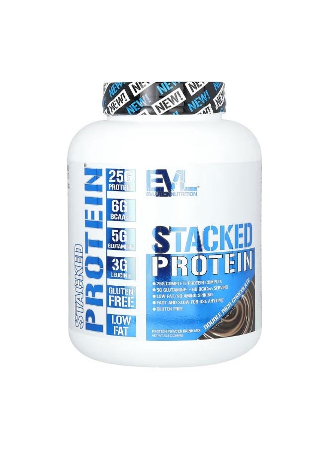 EVLUTION NUTRITION Stacked Protein Double Rich Chocolate 5 lb 2268 kg  - Image 1