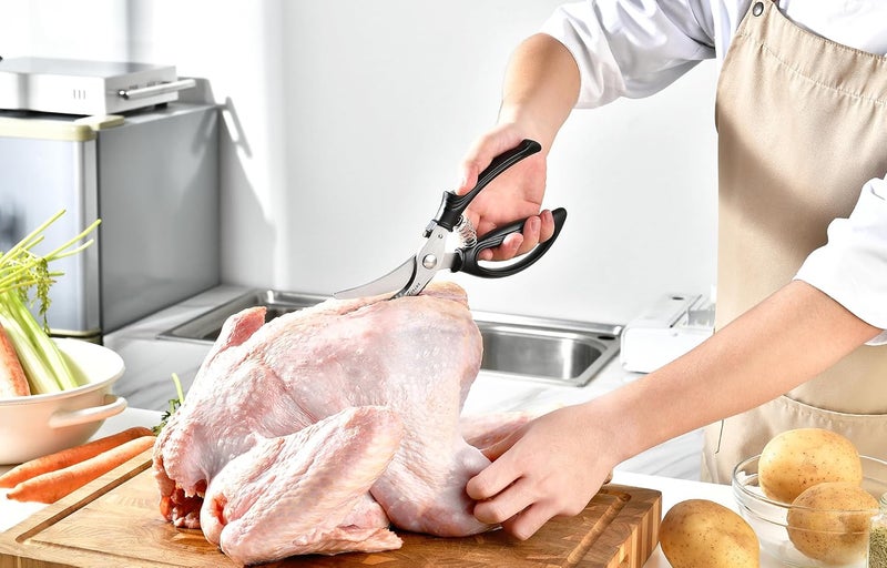 Gerior Heavy Duty Poultry Shears - Kitchen Scissors for Cutting Chicken, Poultry, Game, Meat - Chopping Vegetable - Spring Loaded - Image 2
