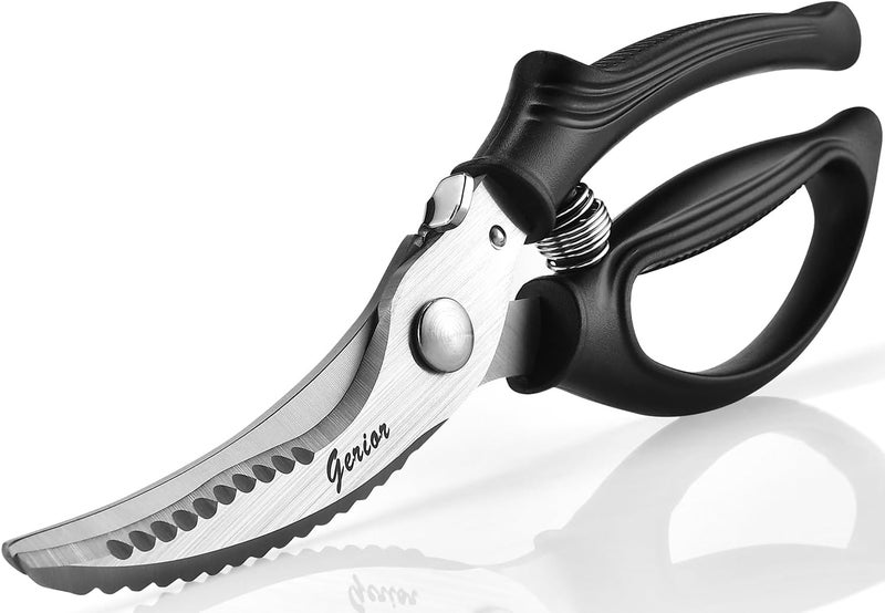 Gerior Heavy Duty Poultry Shears - Kitchen Scissors for Cutting Chicken, Poultry, Game, Meat - Chopping Vegetable - Spring Loaded - Image 1