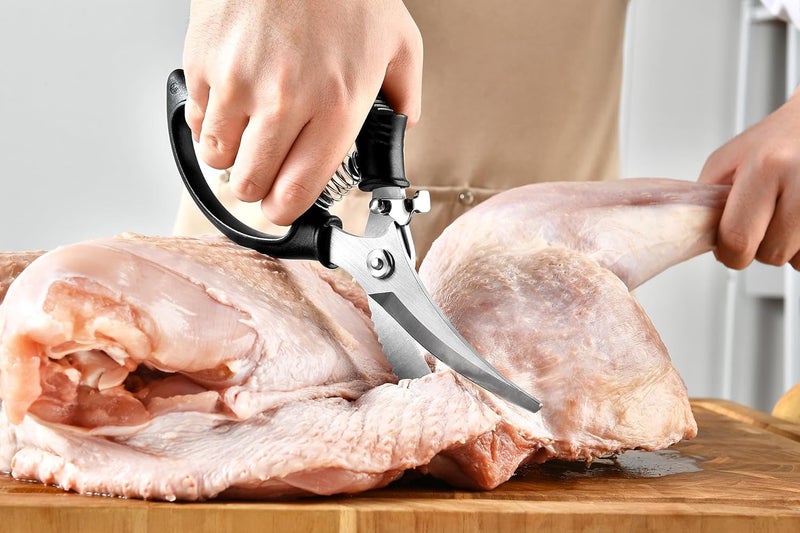 Gerior Heavy Duty Poultry Shears - Kitchen Scissors for Cutting Chicken, Poultry, Game, Meat - Chopping Vegetable - Spring Loaded - Image 5
