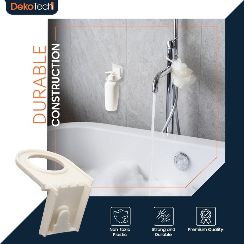 DekoTech Self-Adhesive Wall-Mounted Shower Gel and Shampoo Dispenser Bottle Rack Hook – No Drilling, Liquid Soap & Hand Soap Holder for Bathroom and Kitchen (3 Pack) - Image 3