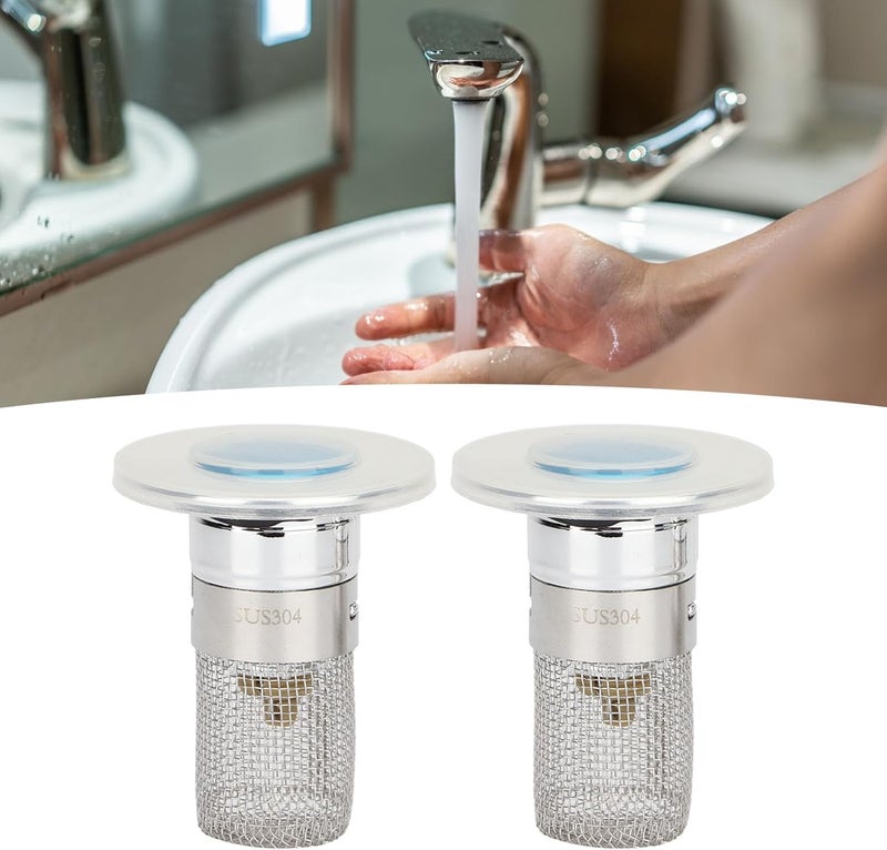 GLOGLOW Nan Stainless Steel Sink Drain Filter, Easy Installation Drain Stopper for Bathroom Sinks and Washbasins Bathroom - Image 3