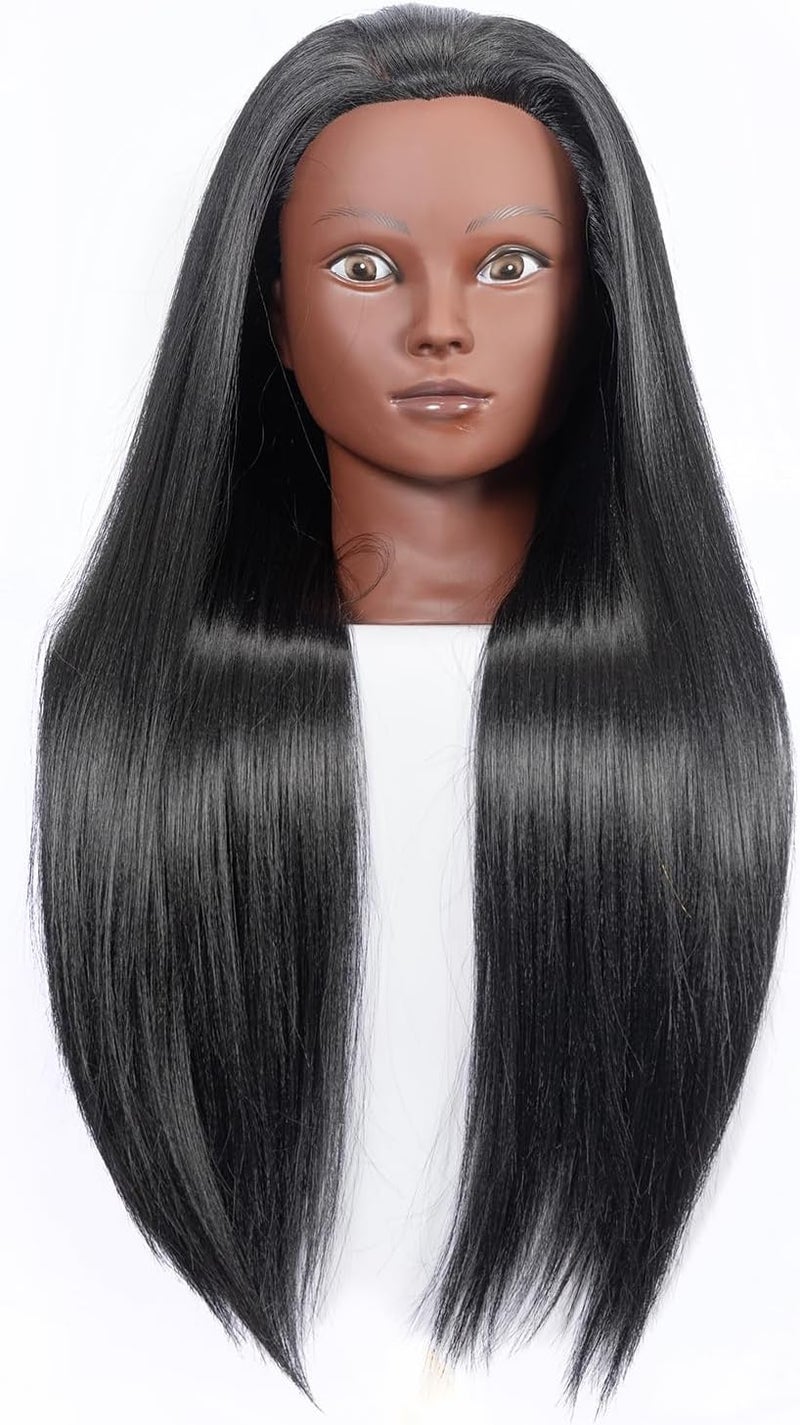 Pykisfp Training Head 26" colourMannequin Head Hair Styling Manikin Cosmetology Doll Head Synthetic Fiber Hair Hairdressing Training Model Free Clamp Exquisite gifts (Gradient red) - Image 2