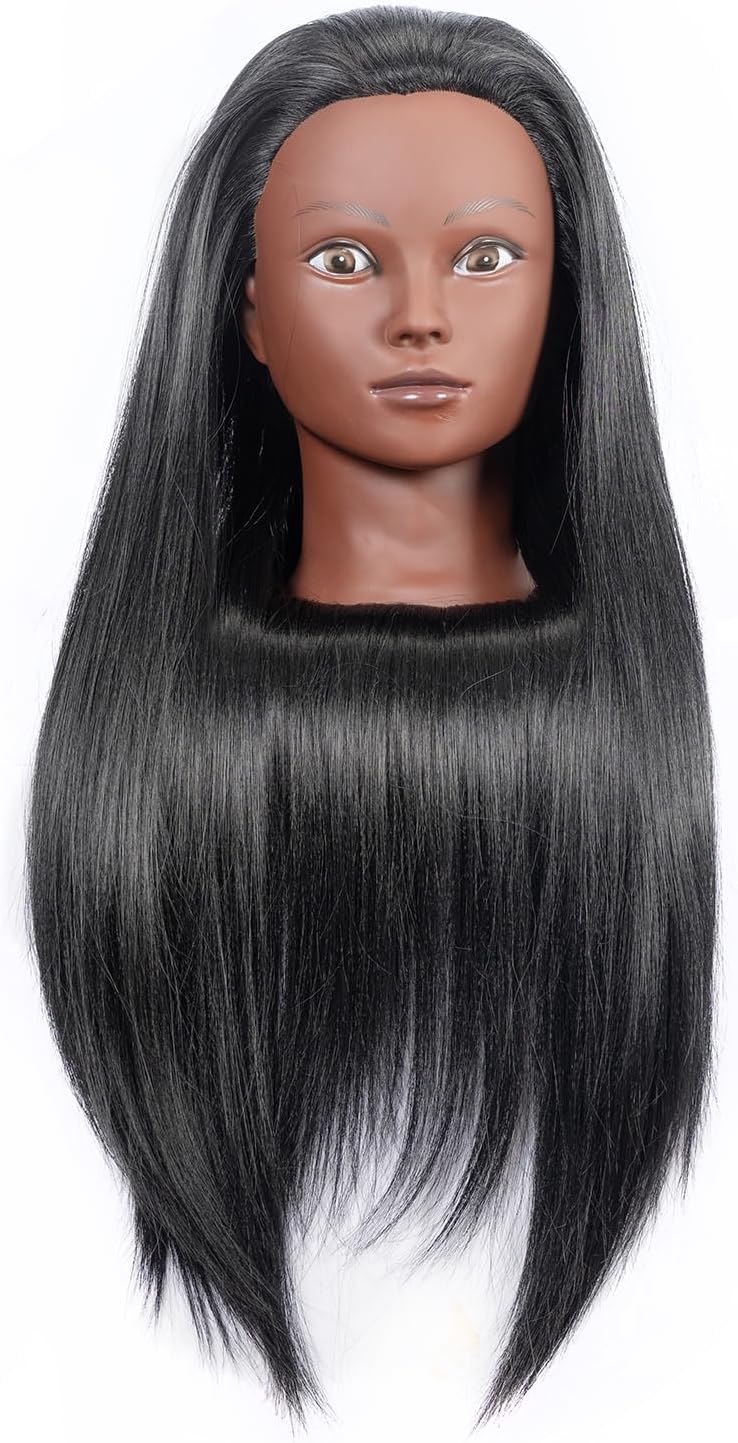 Pykisfp Training Head 26" colourMannequin Head Hair Styling Manikin Cosmetology Doll Head Synthetic Fiber Hair Hairdressing Training Model Free Clamp Exquisite gifts (Gradient red) - Image 3
