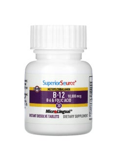 Superior Source Superior Source, Methylcobalamin B-12, B-6 & Folic Acid, 30 MicroLingual Instant Dissolve Tablets  - Image 3