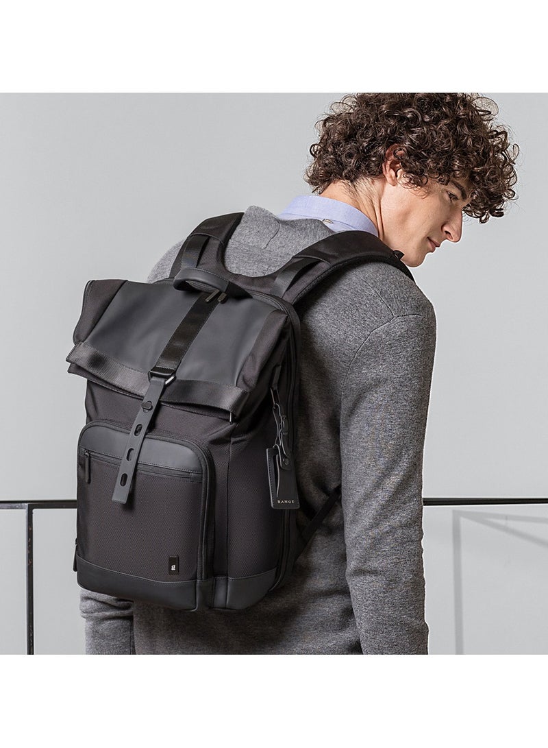 BANGE Laptop bag Water Resistant 30 L Polyester Anti theft Foldable 15.6 inch Travel Laptop Backpack Black - Image 2