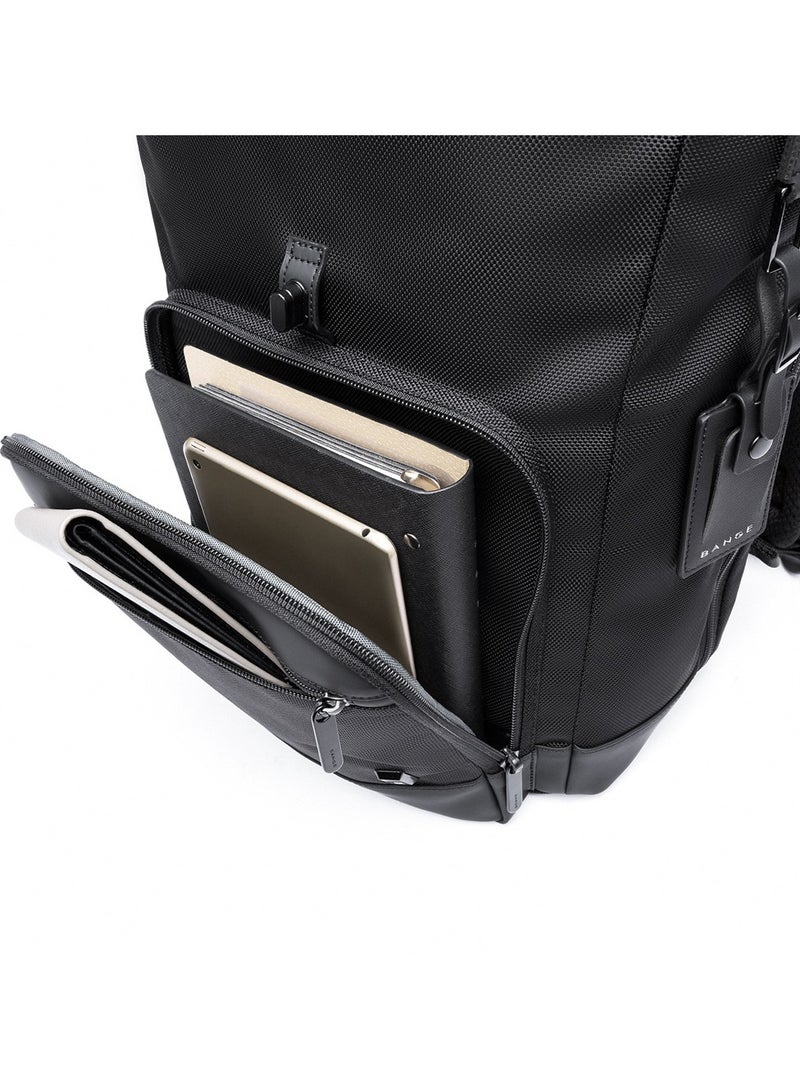 BANGE Laptop bag Water Resistant 30 L Polyester Anti theft Foldable 15.6 inch Travel Laptop Backpack Black - Image 4