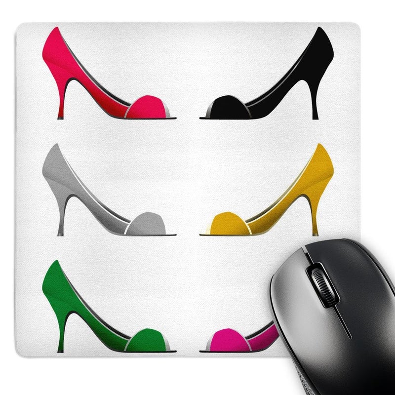 3dRose 8 X 8 X 0.25 Six High Heel Shoes Facing Each Other Design Mouse Pad (mp_111566_1) - Image 1