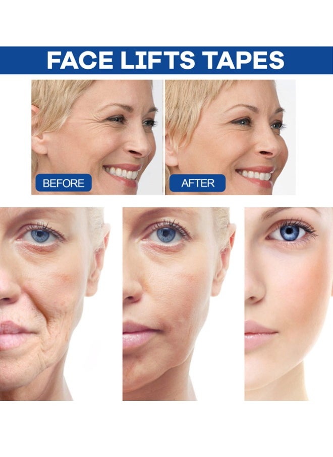EELHOE - Face Lifts Tapes - Waterproof with a Strong Elasticity Lifts For Face & Chin Line, Face Lifts Tapes,  V-line Face Lift Tapes Face and Neck Lifting Patch for Firming V Face Preventing Sagging Lightening Lines  40 Pieces - Image 1