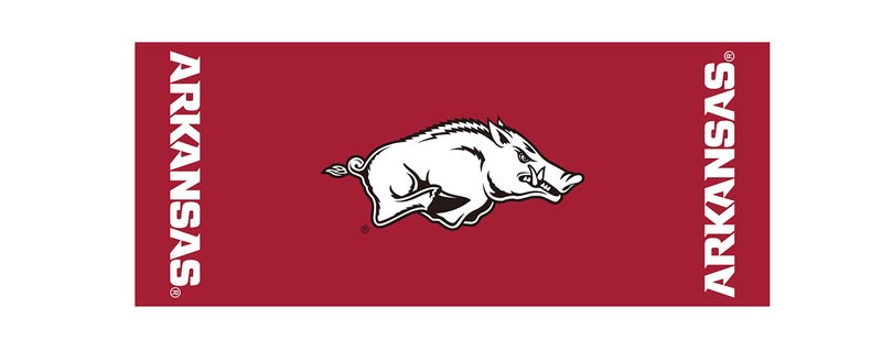 Kwik-Covers أغطية طاولات بلاستيكية مستطيلة كويك كوفر من كوليجيت - حزمة من 2 (جامعة أركنساس 8') - Image 3