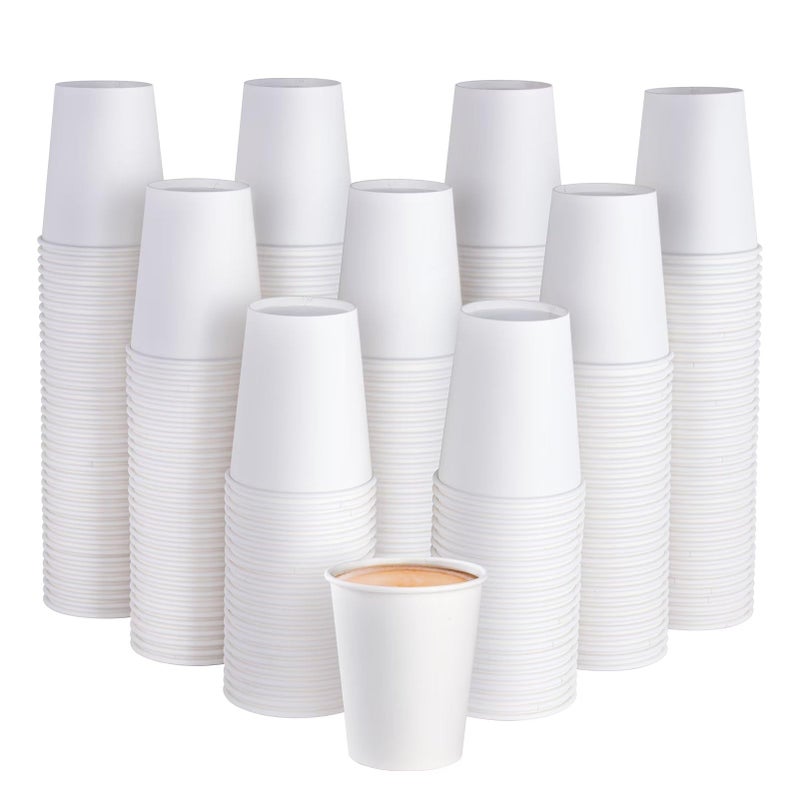 JOLLY PARTY 300 Pack 8 oz Disposable Paper Coffee Cup HotCold Beverage Drinking Cups for Water Paper Coffee Cups White Paper Hot Coffee Cups