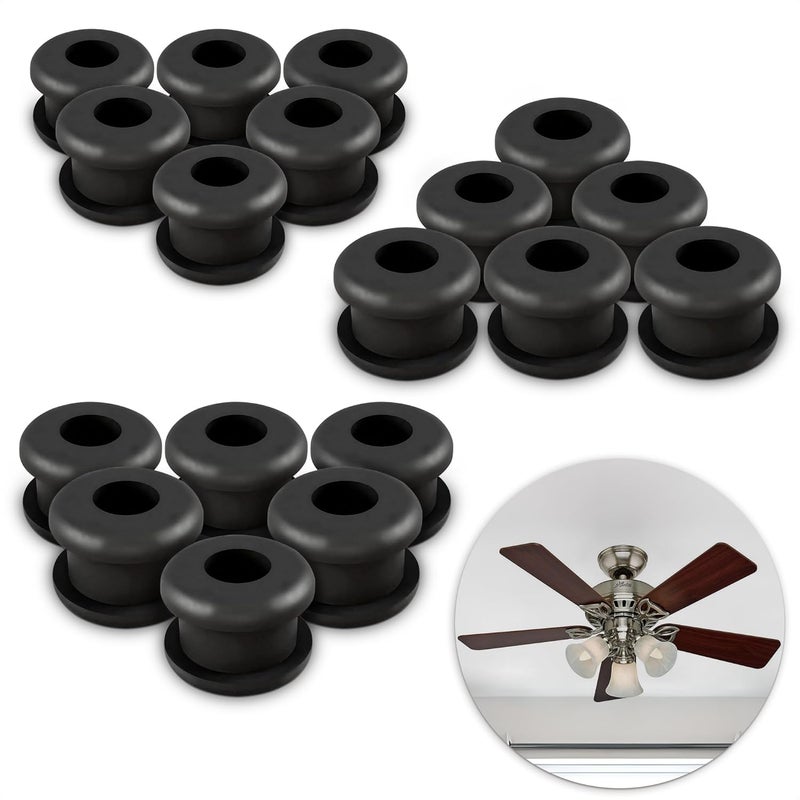 V TOWER 18 Pcs Rubber Grommet Kit for Hunter Ceiling Fan Parts - Grommets for Hunter Fan Blade Grommets Spare Kit - Ceiling Blade Rubber Washers - Image 1