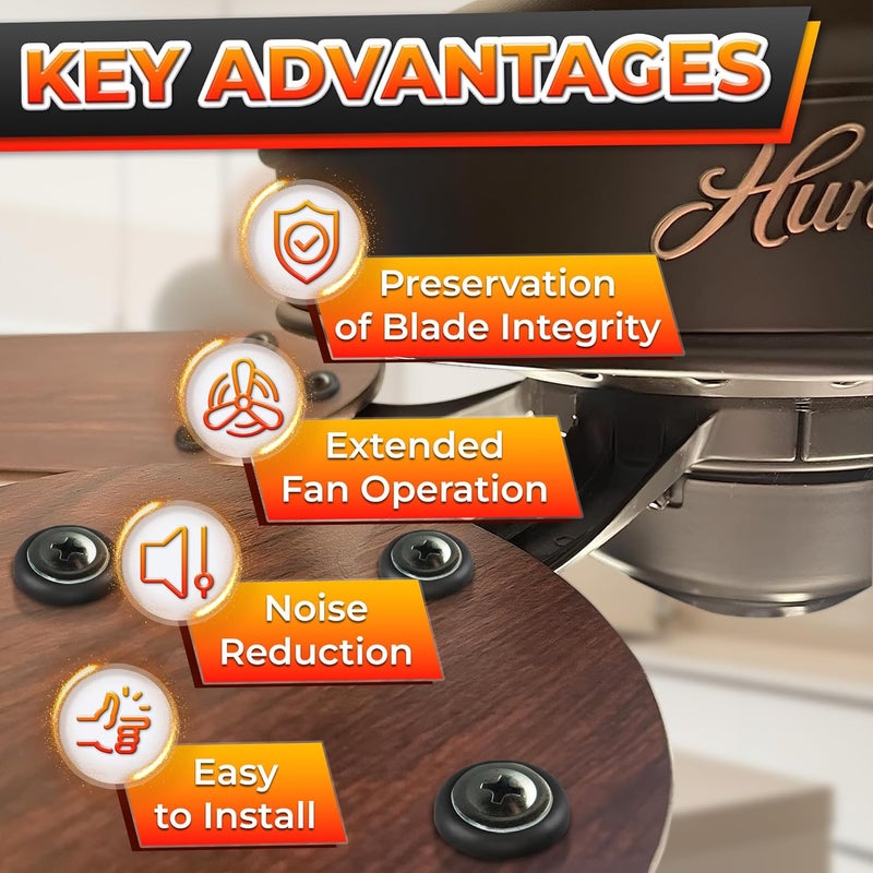 V TOWER 18 Pcs Rubber Grommet Kit for Hunter Ceiling Fan Parts - Grommets for Hunter Fan Blade Grommets Spare Kit - Ceiling Blade Rubber Washers - Image 4