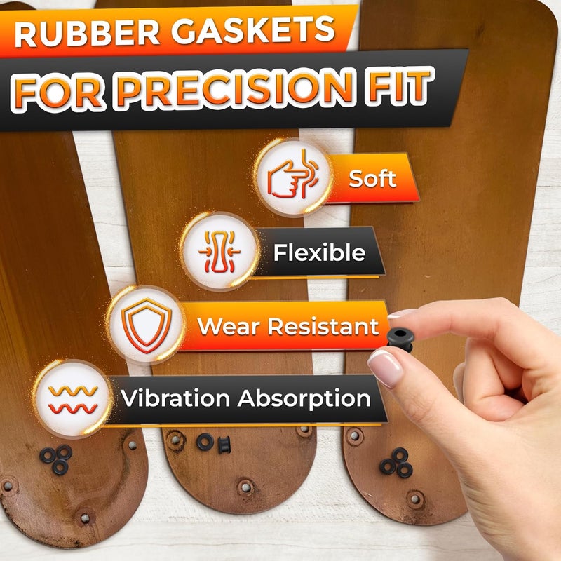 V TOWER 18 Pcs Rubber Grommet Kit for Hunter Ceiling Fan Parts - Grommets for Hunter Fan Blade Grommets Spare Kit - Ceiling Blade Rubber Washers - Image 3