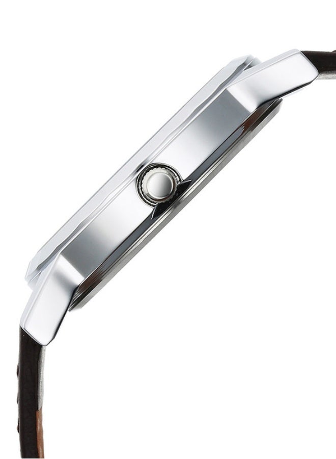 TITAN ساعة تيتان كاريشما التناظرية بقرص بني دائري وحزام جلد بني للرجال-1644SL01 - Image 2