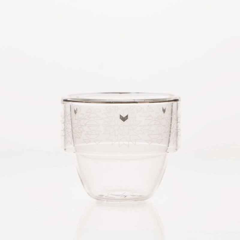 Dallaty white glass Saudi coffee cups set 6 pcs - Image 2