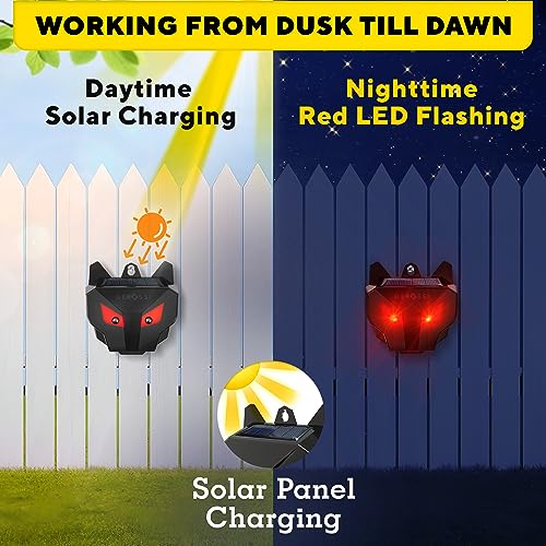 GEROSSI Solar Nocturnal Animal Repeller 4 Pack - Effective Repellent Device for Coyote, Deer, Fox, Raccoon, Skunk - Powerful Outdoor Coyote Deterrent - Predator Lights for Chicken Coop, Farm, Yard, Garden - Image 4