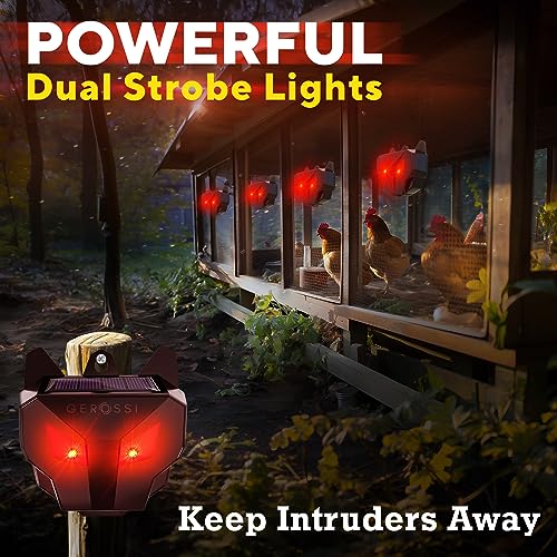 GEROSSI Solar Nocturnal Animal Repeller 4 Pack - Effective Repellent Device for Coyote, Deer, Fox, Raccoon, Skunk - Powerful Outdoor Coyote Deterrent - Predator Lights for Chicken Coop, Farm, Yard, Garden - Image 3