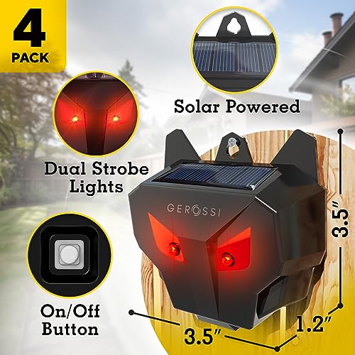 GEROSSI Solar Nocturnal Animal Repeller 4 Pack - Effective Repellent Device for Coyote, Deer, Fox, Raccoon, Skunk - Powerful Outdoor Coyote Deterrent - Predator Lights for Chicken Coop, Farm, Yard, Garden - Image 5