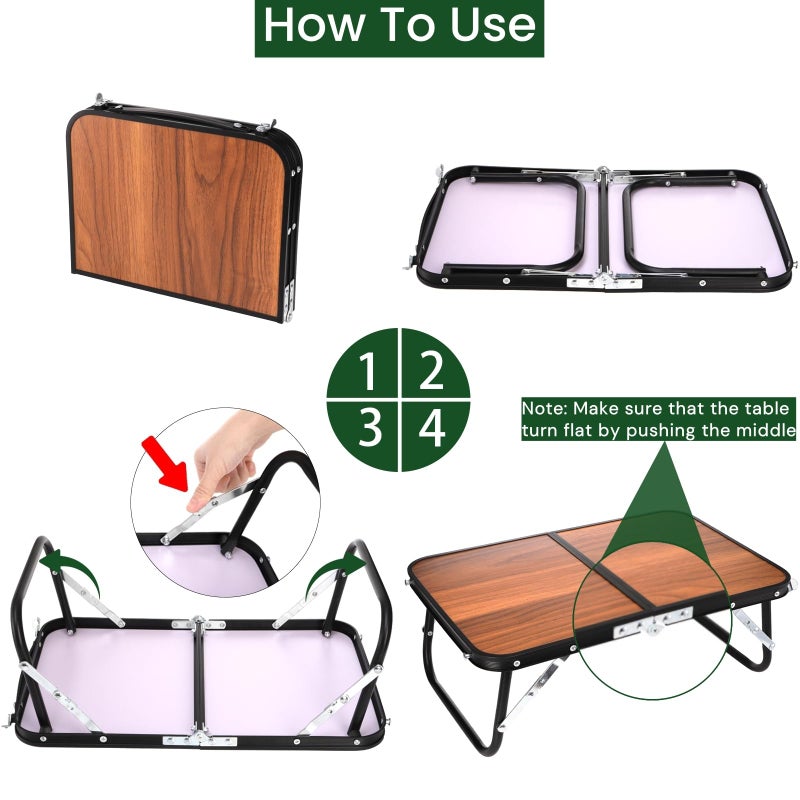 Nagpew Folding Camping Table, Mini Portable Beach Table with Carry Handle, Ultralight Compact Picnic Dining Low Table for Grill, Indoor Outdoor, Garden, Patio, BBQ, Party - Image 3