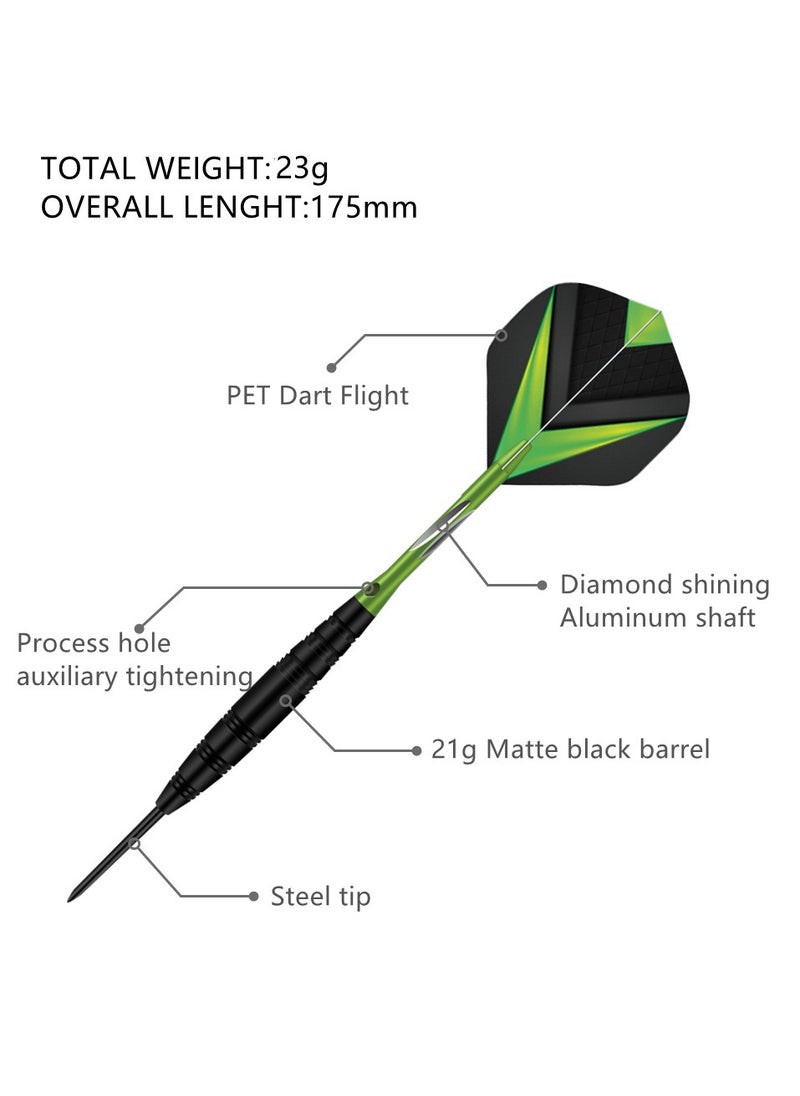 NIBEMINENT - 3Pcs/Set Professional Aluminium Alloy Plastic Darts Shaft Tip Flights 23g with Box 14.5*4.8*2cm - Image 1