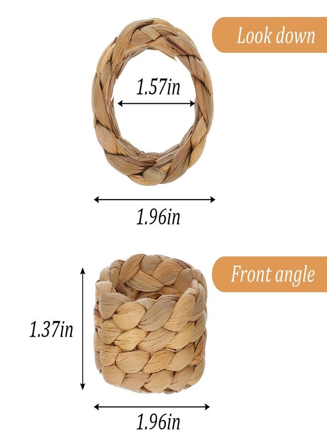 Limbeuuu 24 Pcs Farmhouse Napkin Rings, Handmade Woven Napkin Rings, Spring Table Decorations, Summer Napkins Ring, Holiday, Thanksgiving, Christmas, Easter - Image 2