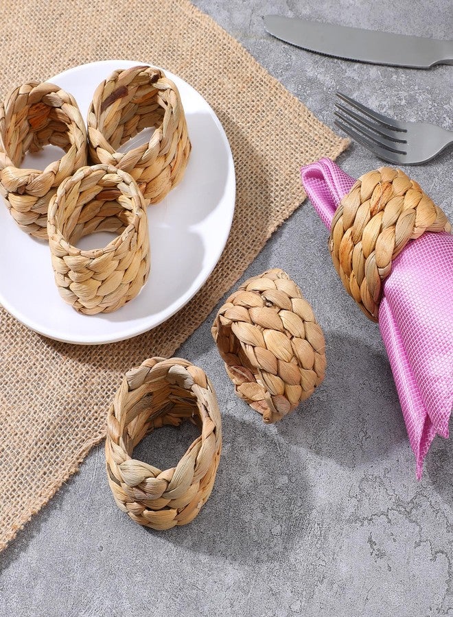 Limbeuuu 24 Pcs Farmhouse Napkin Rings, Handmade Woven Napkin Rings, Spring Table Decorations, Summer Napkins Ring, Holiday, Thanksgiving, Christmas, Easter - Image 5