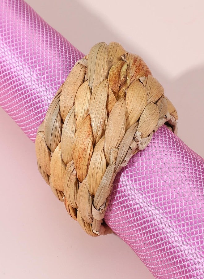 Limbeuuu 24 Pcs Farmhouse Napkin Rings, Handmade Woven Napkin Rings, Spring Table Decorations, Summer Napkins Ring, Holiday, Thanksgiving, Christmas, Easter - Image 3