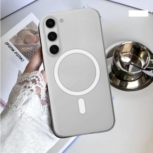 MAGICHUB Luxury Paper Thin Case Cover for Samsung Galaxy S23 5G | Matte Finish | Only Compatible with Wireless Magnetic Accessories | Compatible with magsafe | (White) - Image 4
