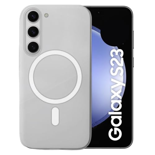 MAGICHUB Luxury Paper Thin Case Cover for Samsung Galaxy S23 5G | Matte Finish | Only Compatible with Wireless Magnetic Accessories | Compatible with magsafe | (White) - Image 1