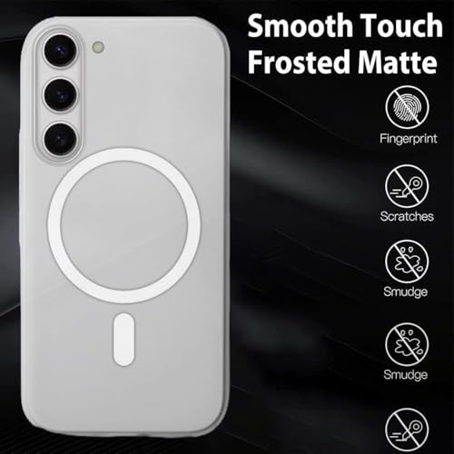 MAGICHUB Luxury Paper Thin Case Cover for Samsung Galaxy S23 5G | Matte Finish | Only Compatible with Wireless Magnetic Accessories | Compatible with magsafe | (White) - Image 3