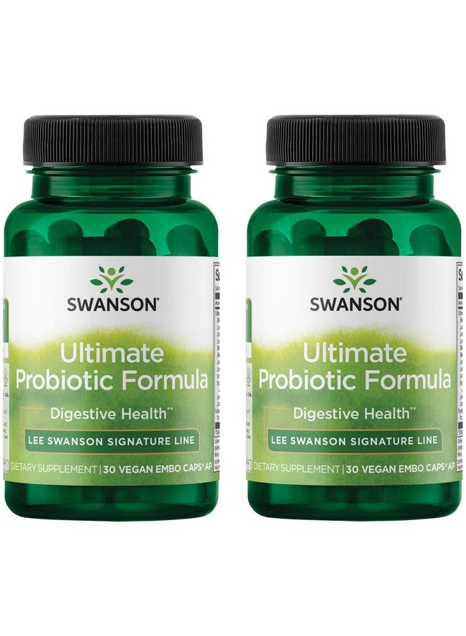 Swanson Ultimate Probiotic Formula Digestive Health Immune System Support 66 Billion CFU Prebiotic NutraFlora scFOS 30 DRcaps Veggie Capsules (Caps) (2 Pack)